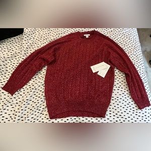 NWT Athleta Sparkly Red Sweater